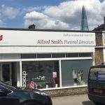 Front facade of Alfred Smith Funeral Directors in Southwark