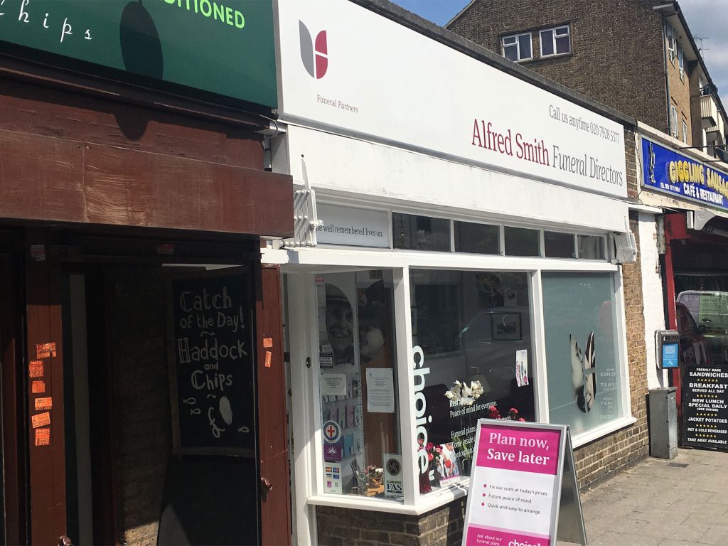 Alfred Smith Funeral Directors on Great Suffolk Street in Southwark